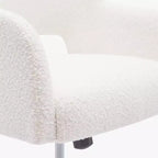 WestinTrends Sedia da Ufficio Girevole Genevieve in Stile Moderno di Metà Secolo con Ruote (Set da 2), Crema