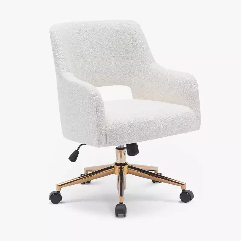 WestinTrends Sedia da Ufficio Girevole Genevieve in Stile Moderno di Metà Secolo con Ruote (Set da 2), Crema