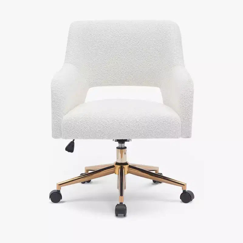 WestinTrends Sedia da Ufficio Girevole Genevieve in Stile Moderno di Metà Secolo con Ruote (Set da 2), Crema