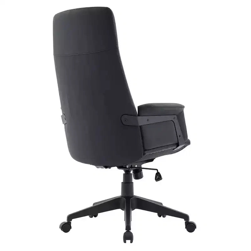 LeisureMod Aiaria Sedia da ufficio ergonomica in pelle con schienale alto Altezza regolabile, girevole e inclinabile, braccioli, sedia da scrivania moderna per ufficio domestico