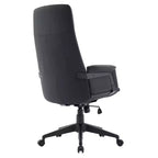LeisureMod Aiaria Sedia da ufficio ergonomica in pelle con schienale alto Altezza regolabile, girevole e inclinabile, braccioli, sedia da scrivania moderna per ufficio domestico