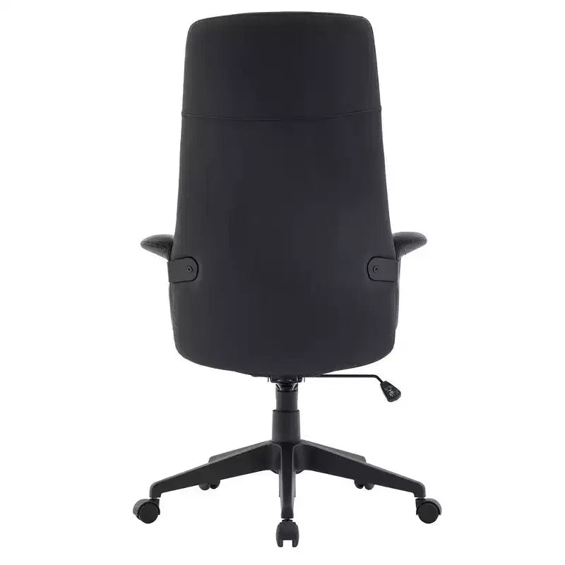 LeisureMod Aiaria Sedia da ufficio ergonomica in pelle con schienale alto Altezza regolabile, girevole e inclinabile, braccioli, sedia da scrivania moderna per ufficio domestico