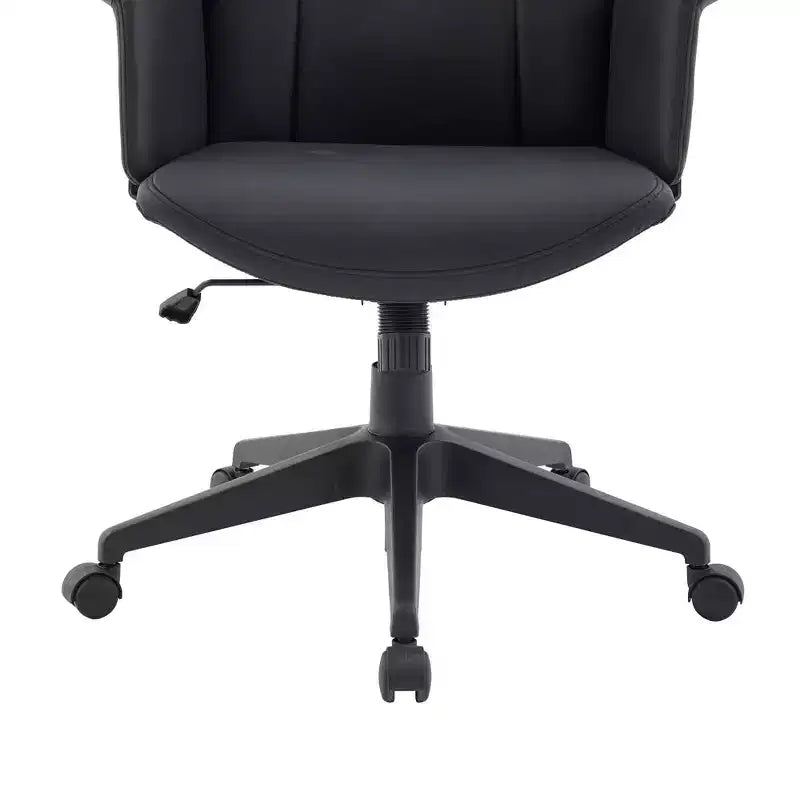 LeisureMod Aiaria Sedia da ufficio ergonomica in pelle con schienale alto Altezza regolabile, girevole e inclinabile, braccioli, sedia da scrivania moderna per ufficio domestico