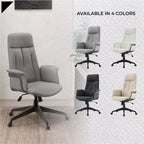 LeisureMod Aiaria Sedia da ufficio ergonomica in pelle con schienale alto Altezza regolabile, girevole e inclinabile, braccioli, sedia da scrivania moderna per ufficio domestico