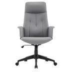 LeisureMod Aiaria Sedia da ufficio ergonomica in pelle con schienale alto Altezza regolabile, girevole e inclinabile, braccioli, sedia da scrivania moderna per ufficio domestico