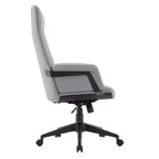 LeisureMod Aiaria Sedia da ufficio ergonomica in pelle con schienale alto Altezza regolabile, girevole e inclinabile, braccioli, sedia da scrivania moderna per ufficio domestico