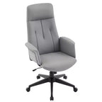 LeisureMod Aiaria Sedia da ufficio ergonomica in pelle con schienale alto Altezza regolabile, girevole e inclinabile, braccioli, sedia da scrivania moderna per ufficio domestico
