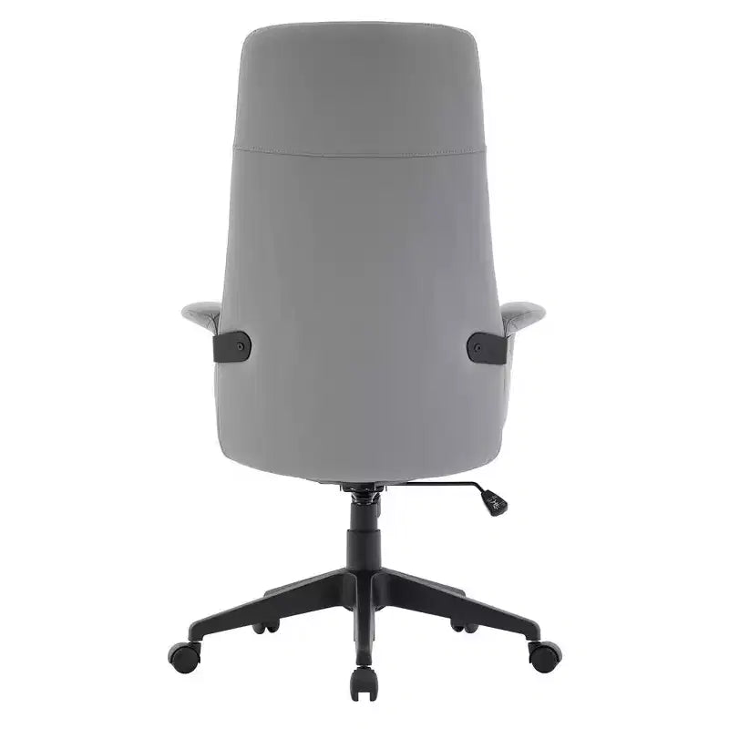 LeisureMod Aiaria Sedia da ufficio ergonomica in pelle con schienale alto Altezza regolabile, girevole e inclinabile, braccioli, sedia da scrivania moderna per ufficio domestico