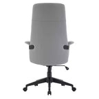LeisureMod Aiaria Sedia da ufficio ergonomica in pelle con schienale alto Altezza regolabile, girevole e inclinabile, braccioli, sedia da scrivania moderna per ufficio domestico
