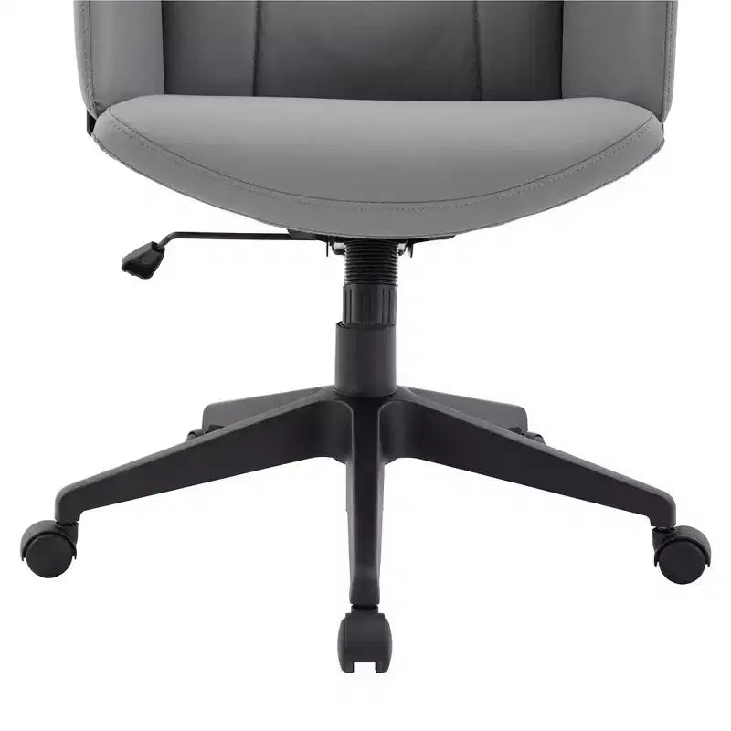 LeisureMod Aiaria Sedia da ufficio ergonomica in pelle con schienale alto Altezza regolabile, girevole e inclinabile, braccioli, sedia da scrivania moderna per ufficio domestico