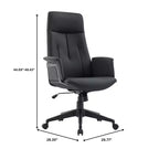 LeisureMod Aiaria Sedia da ufficio ergonomica in pelle con schienale alto Altezza regolabile, girevole e inclinabile, braccioli, sedia da scrivania moderna per ufficio domestico