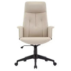 LeisureMod Aiaria Sedia da ufficio ergonomica in pelle con schienale alto Altezza regolabile, girevole e inclinabile, braccioli, sedia da scrivania moderna per ufficio domestico