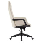 LeisureMod Aiaria Sedia da ufficio ergonomica in pelle con schienale alto Altezza regolabile, girevole e inclinabile, braccioli, sedia da scrivania moderna per ufficio domestico