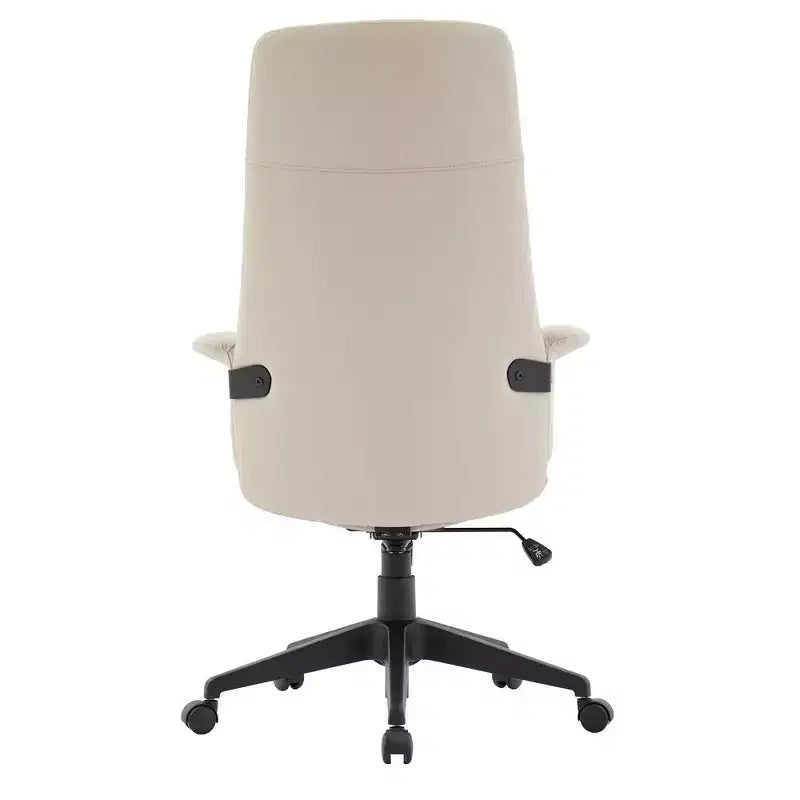 LeisureMod Aiaria Sedia da ufficio ergonomica in pelle con schienale alto Altezza regolabile, girevole e inclinabile, braccioli, sedia da scrivania moderna per ufficio domestico