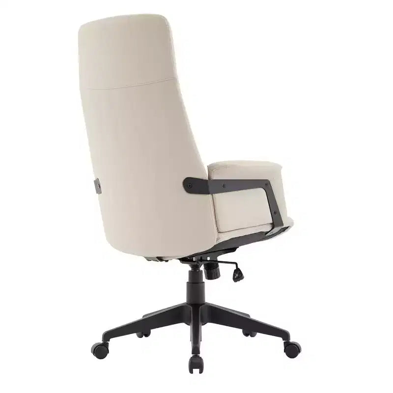 LeisureMod Aiaria Sedia da ufficio ergonomica in pelle con schienale alto Altezza regolabile, girevole e inclinabile, braccioli, sedia da scrivania moderna per ufficio domestico