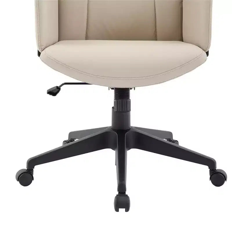 LeisureMod Aiaria Sedia da ufficio ergonomica in pelle con schienale alto Altezza regolabile, girevole e inclinabile, braccioli, sedia da scrivania moderna per ufficio domestico