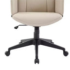 LeisureMod Aiaria Sedia da ufficio ergonomica in pelle con schienale alto Altezza regolabile, girevole e inclinabile, braccioli, sedia da scrivania moderna per ufficio domestico