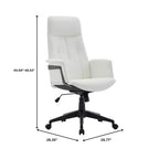 LeisureMod Aiaria Sedia da ufficio ergonomica in pelle con schienale alto Altezza regolabile, girevole e inclinabile, braccioli, sedia da scrivania moderna per ufficio domestico
