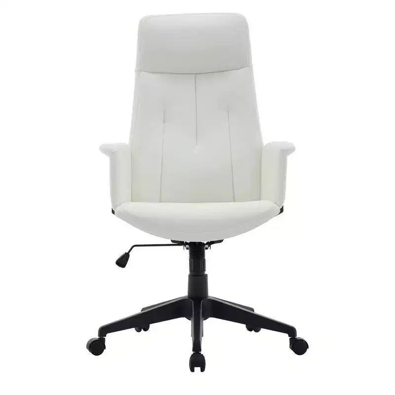 LeisureMod Aiaria Sedia da ufficio ergonomica in pelle con schienale alto Altezza regolabile, girevole e inclinabile, braccioli, sedia da scrivania moderna per ufficio domestico