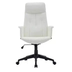 LeisureMod Aiaria Sedia da ufficio ergonomica in pelle con schienale alto Altezza regolabile, girevole e inclinabile, braccioli, sedia da scrivania moderna per ufficio domestico