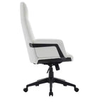 LeisureMod Aiaria Sedia da ufficio ergonomica in pelle con schienale alto Altezza regolabile, girevole e inclinabile, braccioli, sedia da scrivania moderna per ufficio domestico