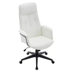LeisureMod Aiaria Sedia da ufficio ergonomica in pelle con schienale alto Altezza regolabile, girevole e inclinabile, braccioli, sedia da scrivania moderna per ufficio domestico