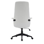 LeisureMod Aiaria Sedia da ufficio ergonomica in pelle con schienale alto Altezza regolabile, girevole e inclinabile, braccioli, sedia da scrivania moderna per ufficio domestico