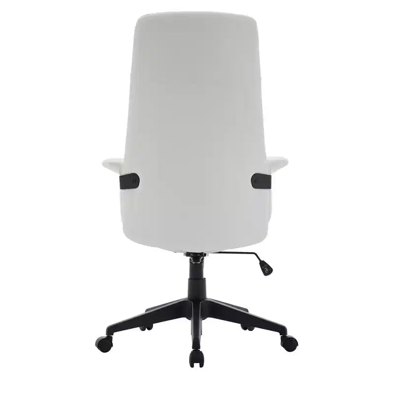 LeisureMod Aiaria Sedia da ufficio ergonomica in pelle con schienale alto Altezza regolabile, girevole e inclinabile, braccioli, sedia da scrivania moderna per ufficio domestico
