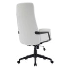 LeisureMod Aiaria Sedia da ufficio ergonomica in pelle con schienale alto Altezza regolabile, girevole e inclinabile, braccioli, sedia da scrivania moderna per ufficio domestico