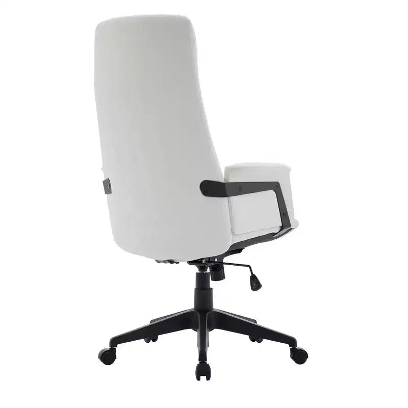 LeisureMod Aiaria Sedia da ufficio ergonomica in pelle con schienale alto Altezza regolabile, girevole e inclinabile, braccioli, sedia da scrivania moderna per ufficio domestico