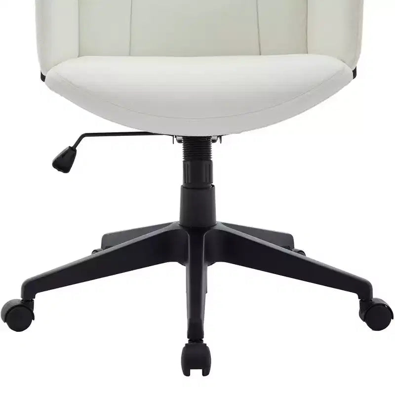 LeisureMod Aiaria Sedia da ufficio ergonomica in pelle con schienale alto Altezza regolabile, girevole e inclinabile, braccioli, sedia da scrivania moderna per ufficio domestico
