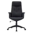 LeisureMod Aiaria Sedia da ufficio ergonomica in pelle con schienale alto Altezza regolabile, girevole e inclinabile, braccioli, sedia da scrivania moderna per ufficio domestico