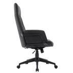 LeisureMod Aiaria Sedia da ufficio ergonomica in pelle con schienale alto Altezza regolabile, girevole e inclinabile, braccioli, sedia da scrivania moderna per ufficio domestico