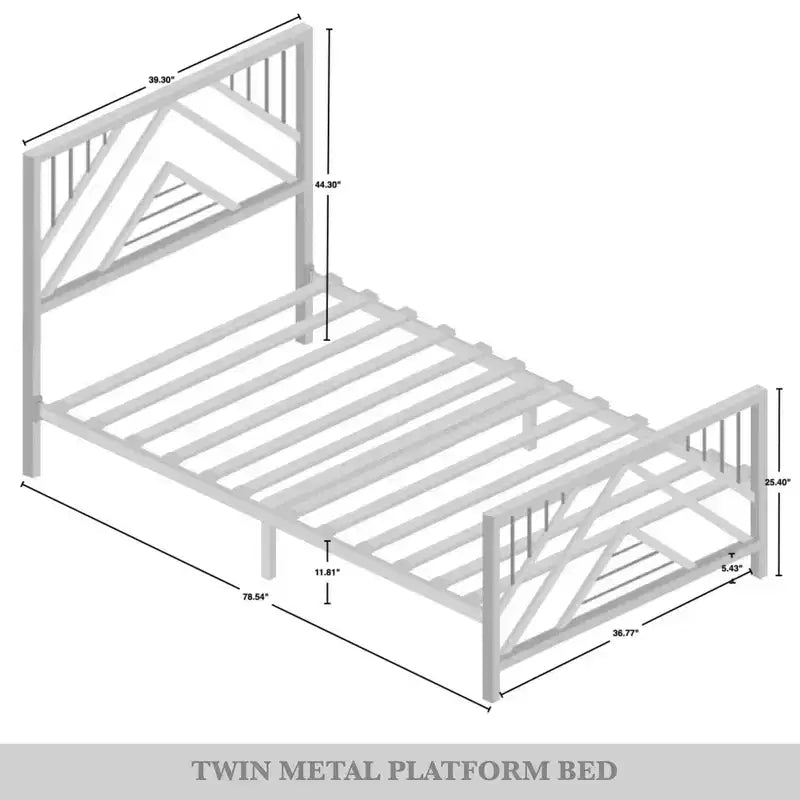 ChaletPosh Letto a piattaforma in metallo