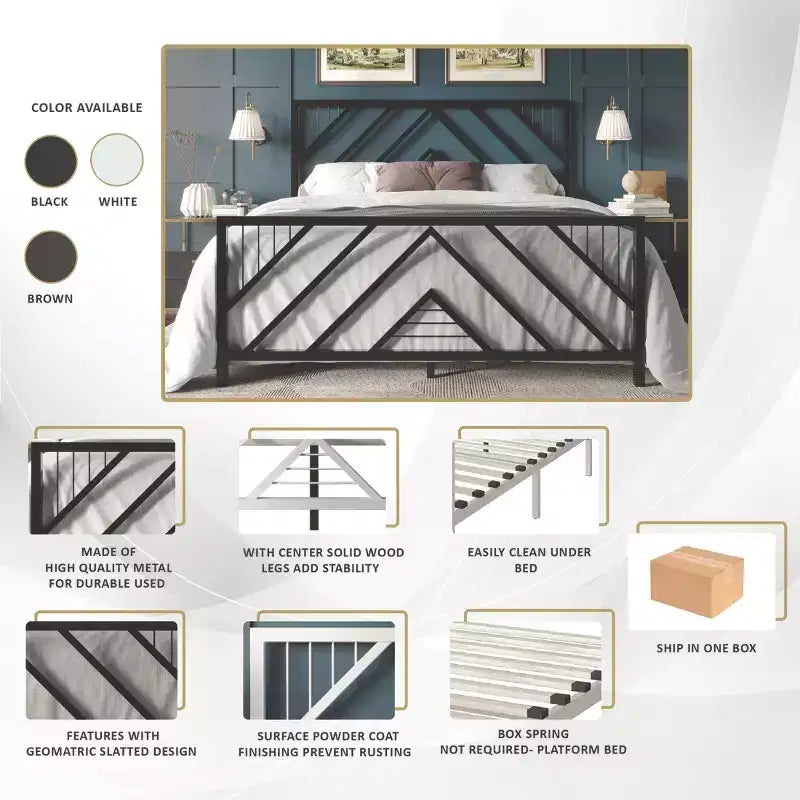 ChaletPosh Letto a piattaforma in metallo