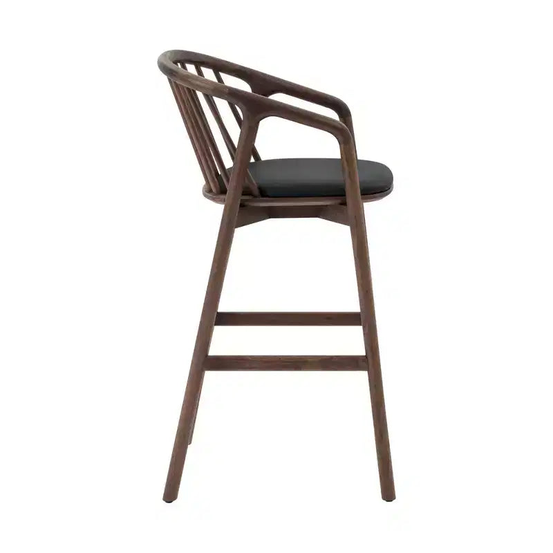 Sgabello da bar Armen Living Echo in legno e similpelle