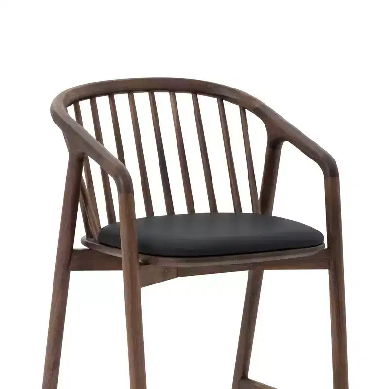 Sgabello da bar Armen Living Echo in legno e similpelle