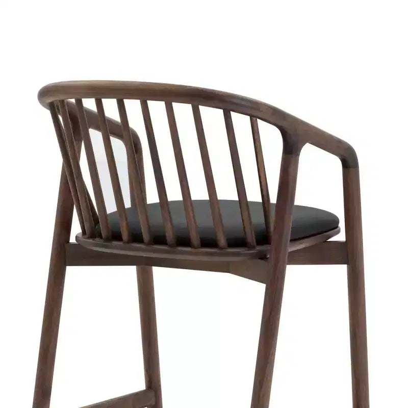 Sgabello da bar Armen Living Echo in legno e similpelle