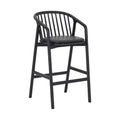 Armen Living Echo Wood and Faux Leather Barstool