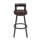 Sgabello da bar Armen Living 26 Flynn in metallo con similpelle, girevole, altezza bancone