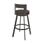 Sgabello da bar Armen Living 26 Flynn in metallo con similpelle, girevole, altezza bancone