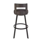 Sgabello da bar Armen Living 26 Flynn in metallo con similpelle, girevole, altezza bancone
