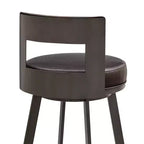 Sgabello da bar Armen Living 26 Flynn in metallo con similpelle, girevole, altezza bancone