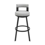 Sgabello da bar Armen Living 26 Flynn in metallo con similpelle, girevole, altezza bancone