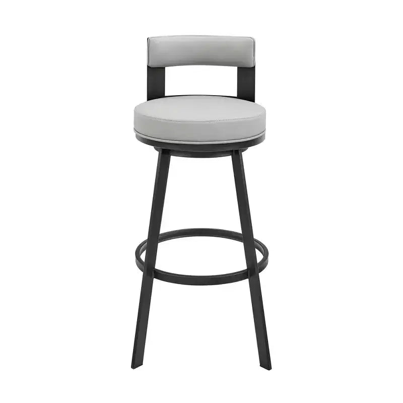 Sgabello da bar Armen Living 26 Flynn in metallo con similpelle, girevole, altezza bancone
