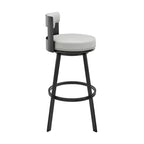 Sgabello da bar Armen Living 26 Flynn in metallo con similpelle, girevole, altezza bancone