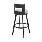 Sgabello da bar Armen Living 26 Flynn in metallo con similpelle, girevole, altezza bancone