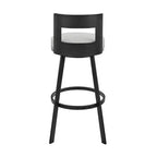 Sgabello da bar Armen Living 26 Flynn in metallo con similpelle, girevole, altezza bancone