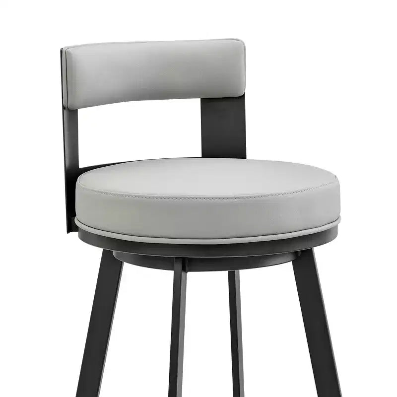 Sgabello da bar Armen Living 26 Flynn in metallo con similpelle, girevole, altezza bancone