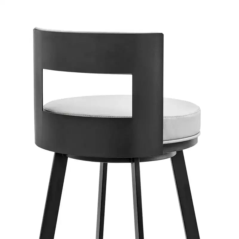 Sgabello da bar Armen Living 26 Flynn in metallo con similpelle, girevole, altezza bancone